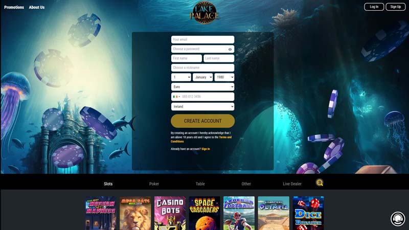 lake-palace-casino lobby screenshot