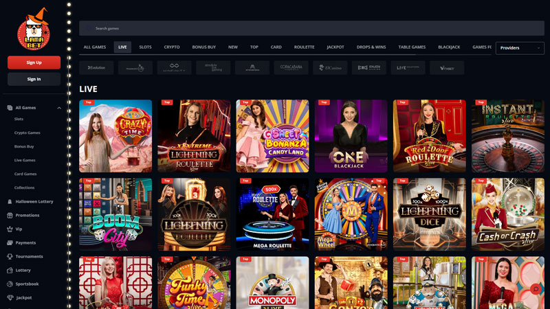 lamabet live screenshot