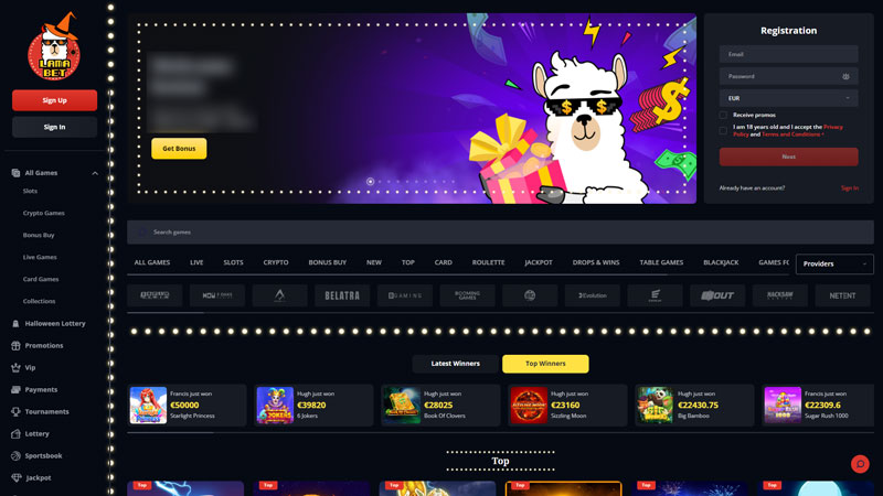 lamabet lobby screenshot