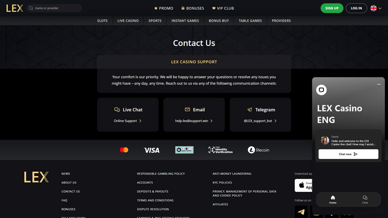 lex support screenshot