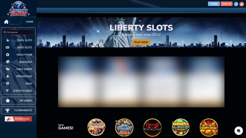 liberty-slots-casino lobby screenshot