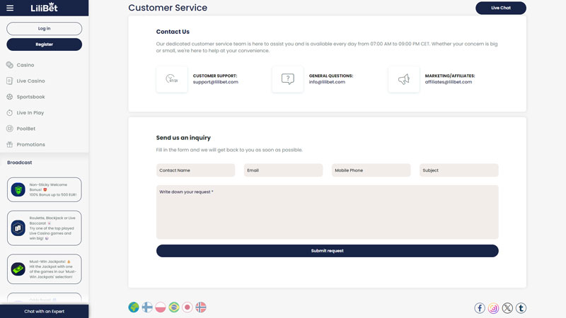 lilibet support screenshot