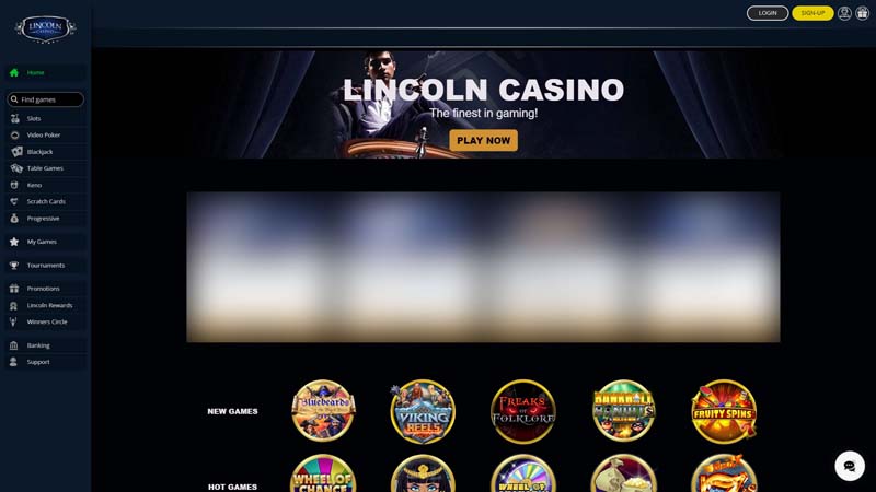 lincoln-casino lobby screenshot