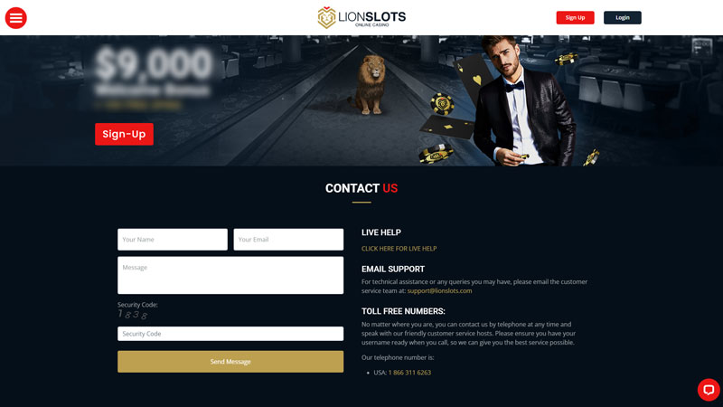 lion-slots support screenshot