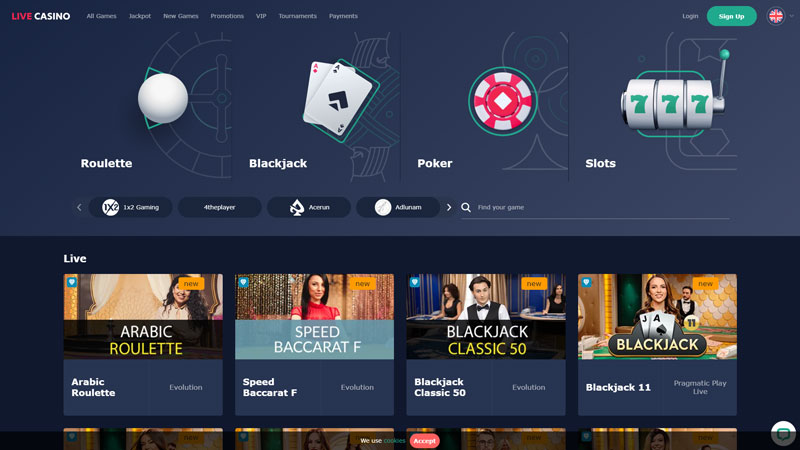 livecasino live screenshot