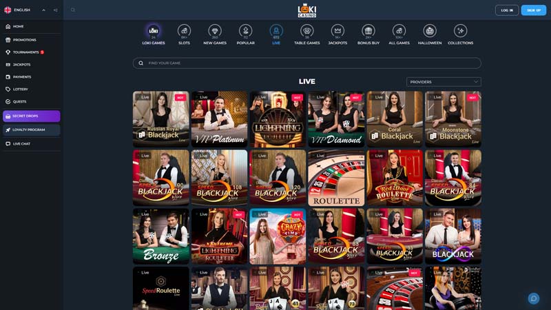 loki-casino live screenshot