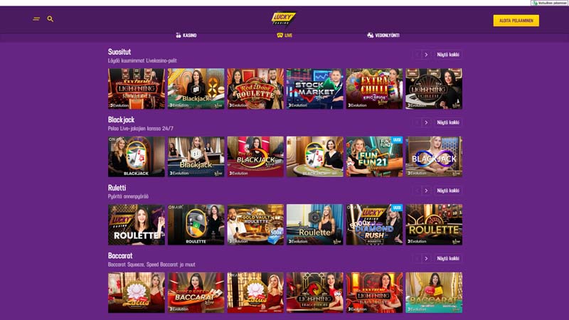 lucky-casino live screenshot