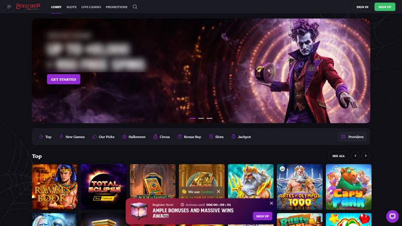 lucky-circus lobby screenshot