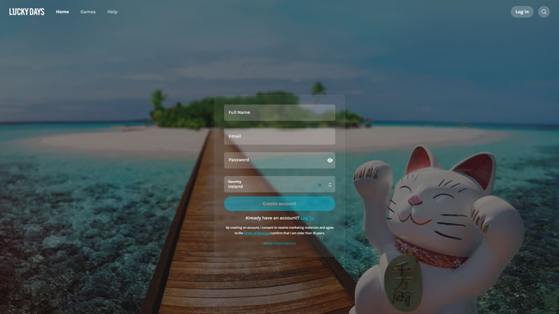 lucky-days-casino lobby screenshot