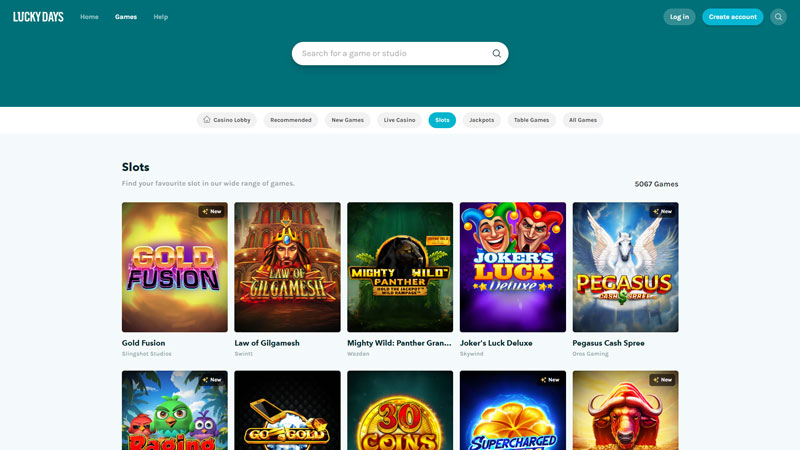 lucky-days-casino slots screenshot