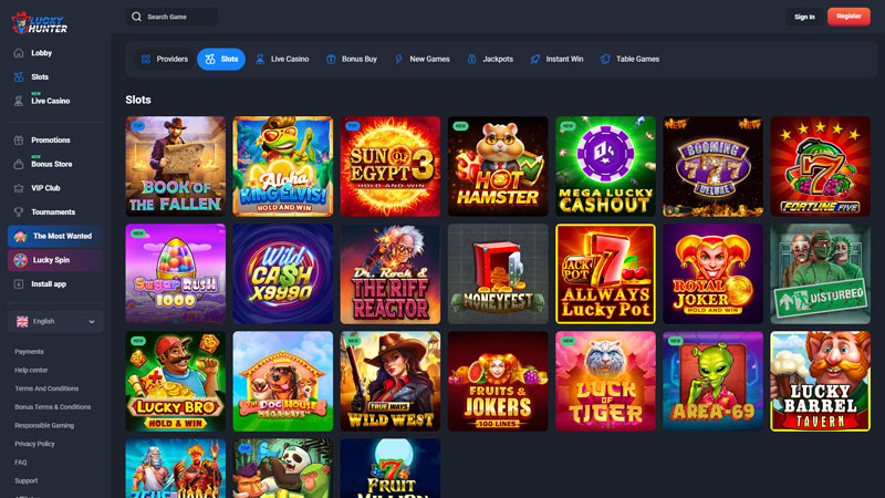 luckyhunter slots screenshot