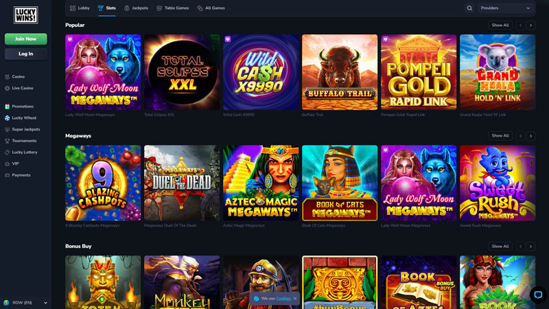 luckywins slots screenshot