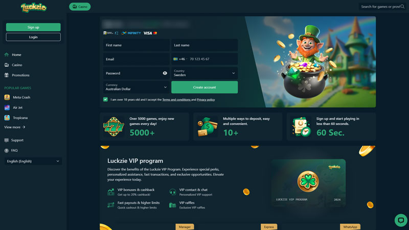 luckzie lobby screenshot