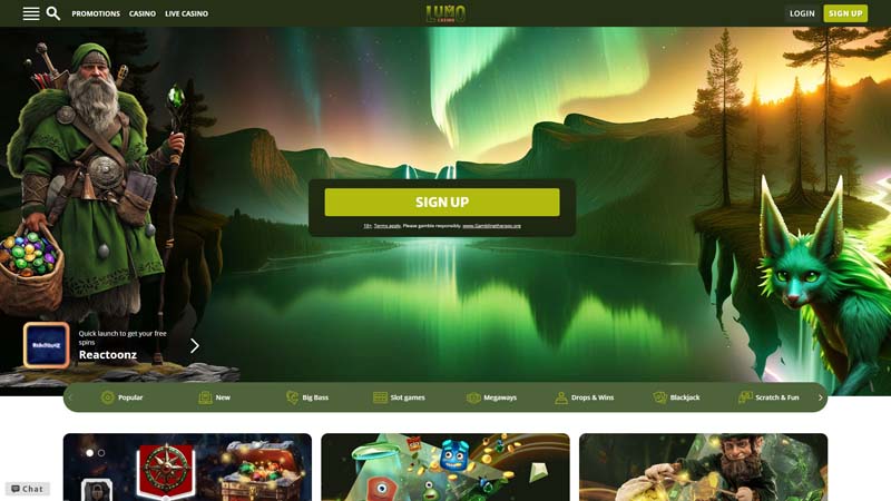 lumo-casino lobby screenshot