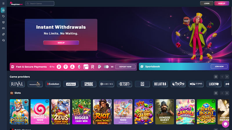 magicianbet lobby screenshot
