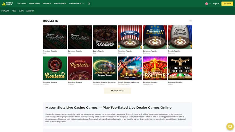 mason-slots live screenshot