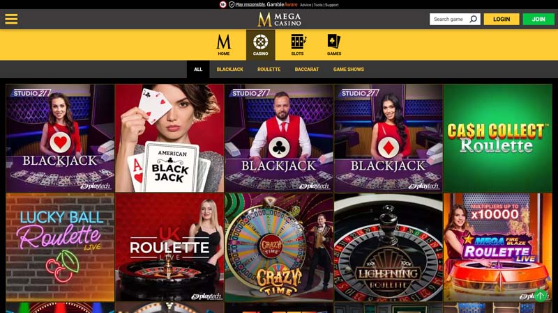mega-casino live screenshot