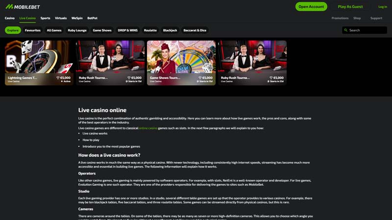 mobilebet-casino live screenshot