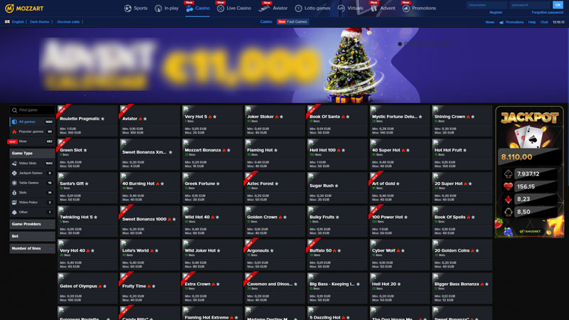 mozzart lobby screenshot