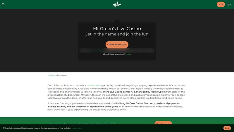mr-green-casino live screenshot