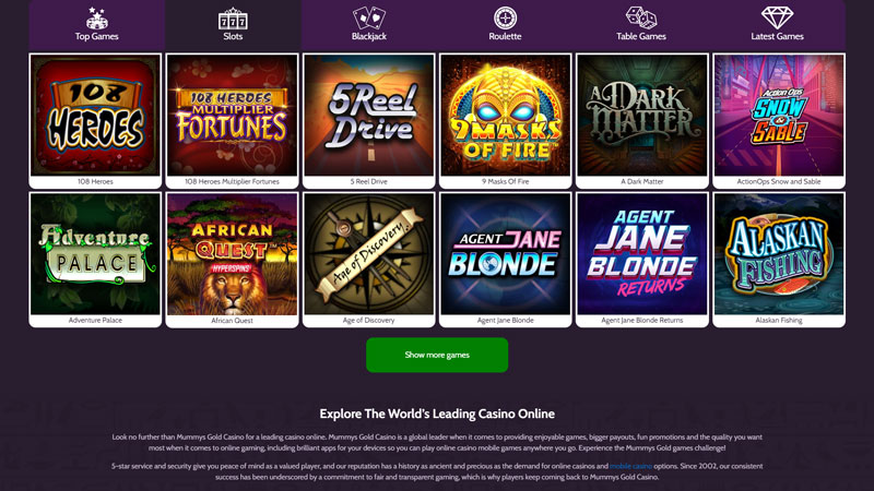 mummys-gold-casino slots screenshot