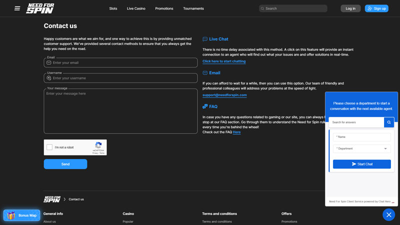 needforspin support screenshot