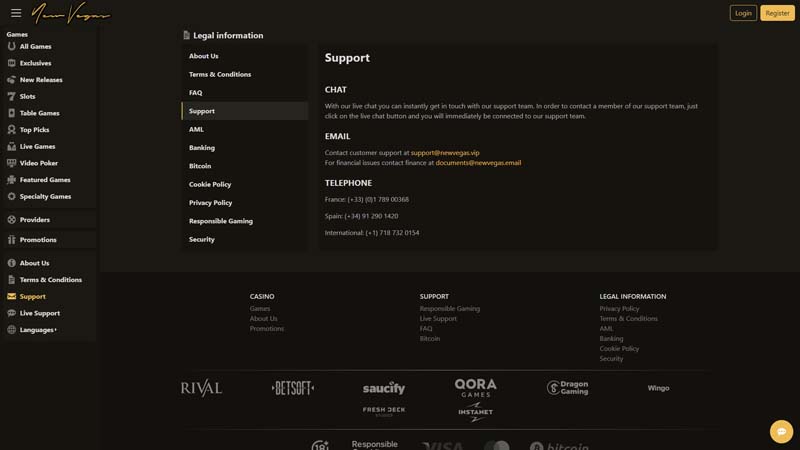 newvegas support screenshot