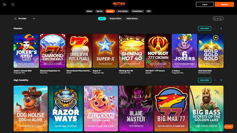 nitrocasino slots screenshot