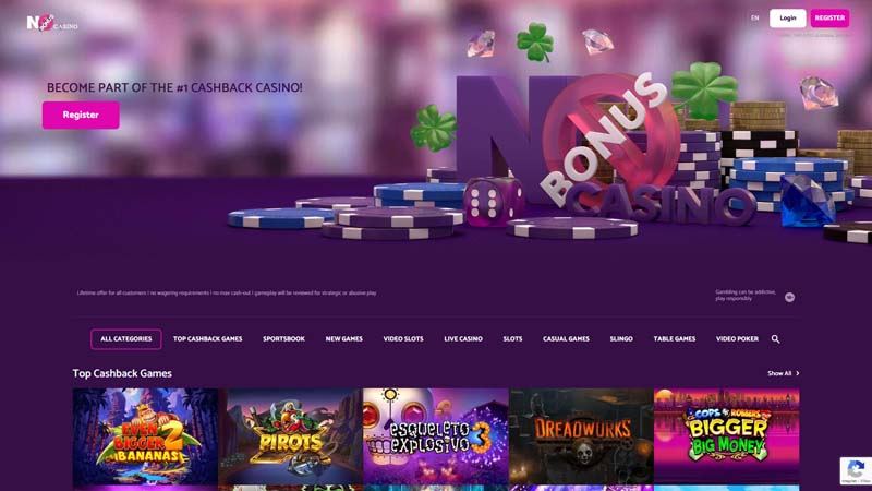 no-bonus-casino lobby screenshot