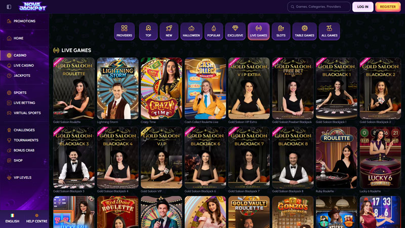 novajackpot live screenshot