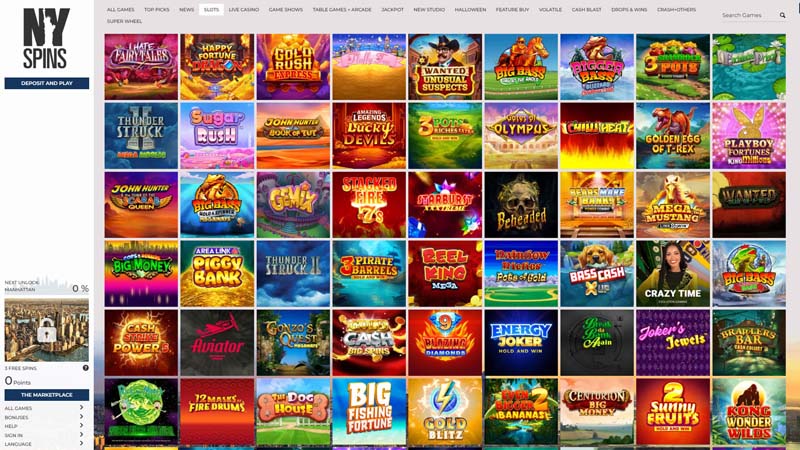 nyspins-casino slots screenshot