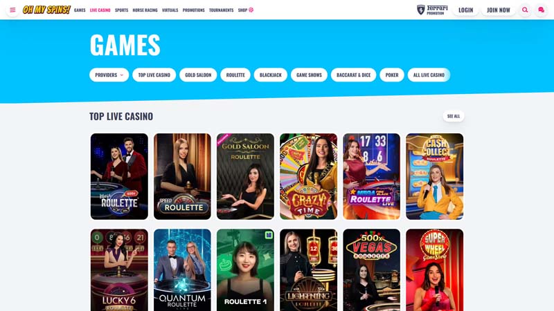 ohmyspins live screenshot