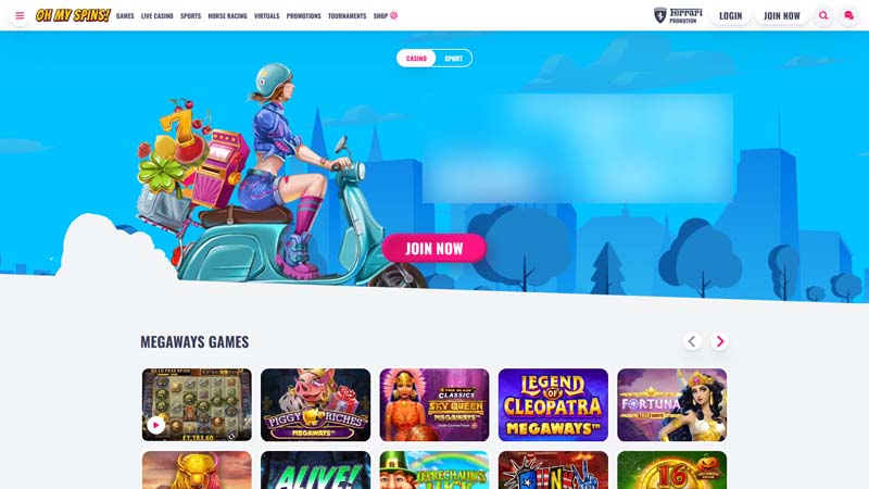 ohmyspins lobby screenshot