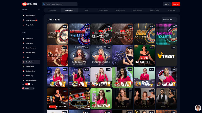 onluck live screenshot