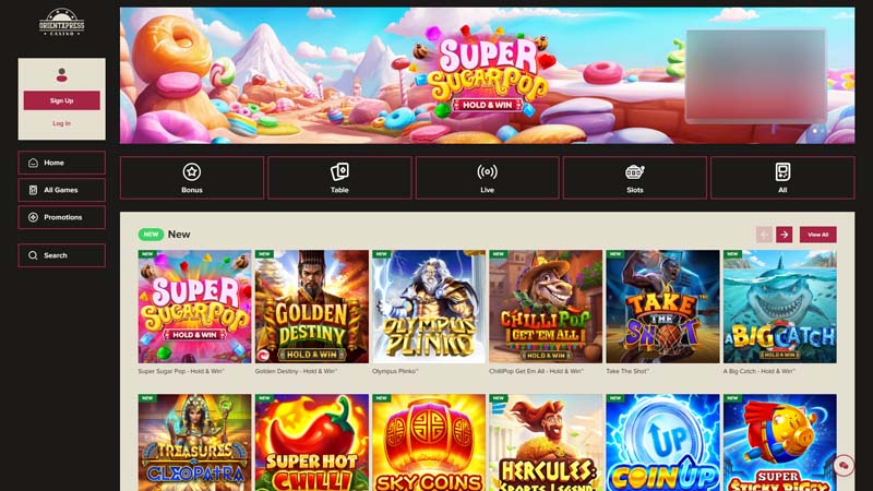 orientxpress-casino lobby screenshot