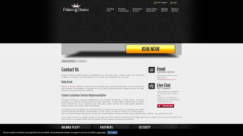 palace-of-chance-casino support screenshot
