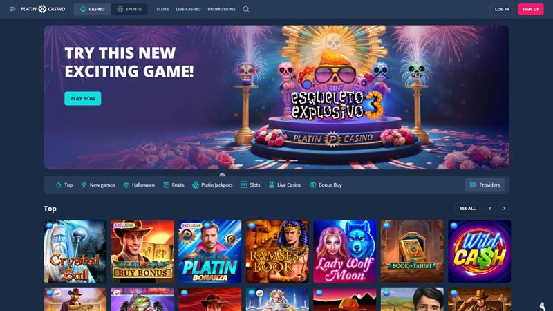 platin-casino lobby screenshot