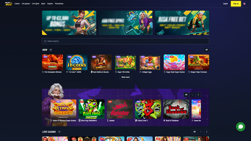 playbaze lobby screenshot