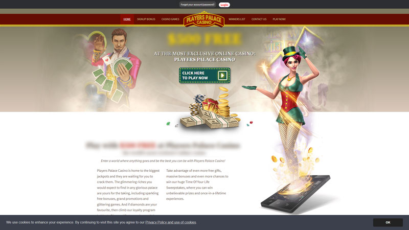 players-palace-casino lobby screenshot