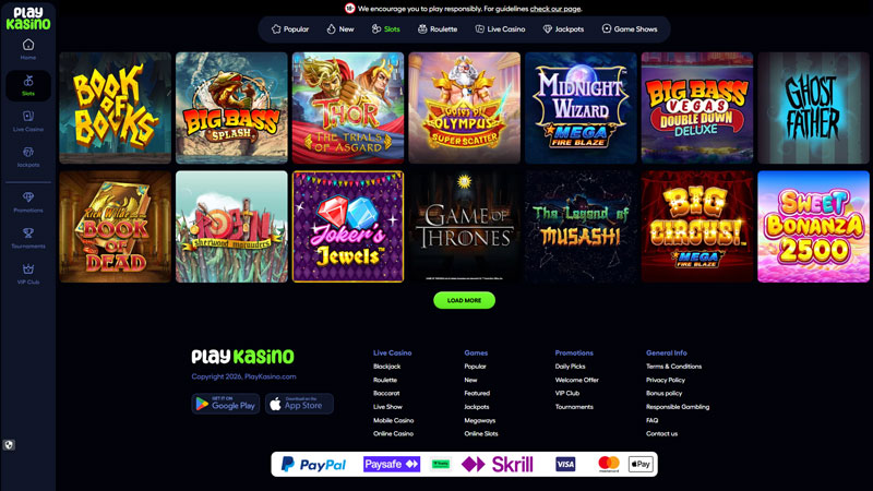 playkasino slots screenshot