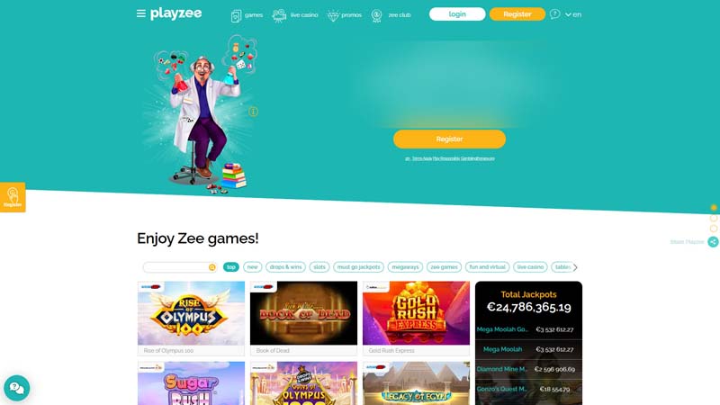 playzee-casino lobby screenshot
