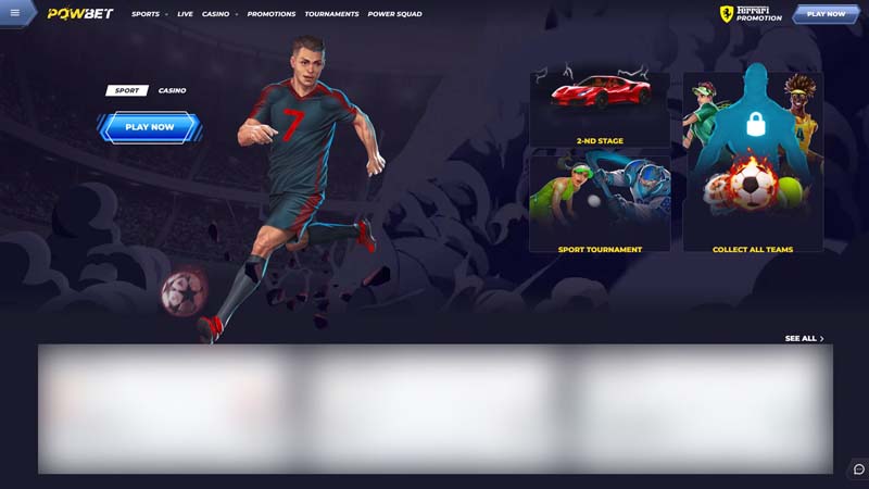 powbet lobby screenshot