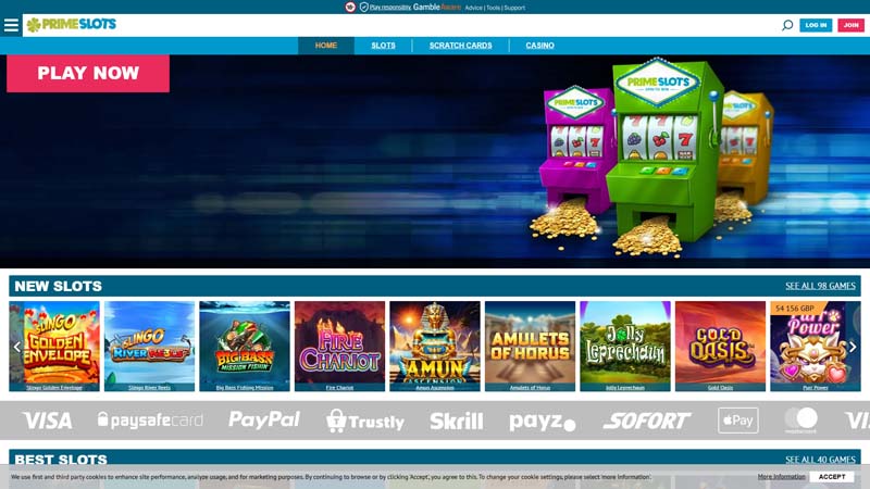prime-slots-casino lobby screenshot