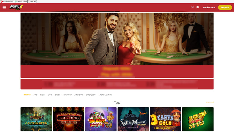 pronto-live lobby screenshot