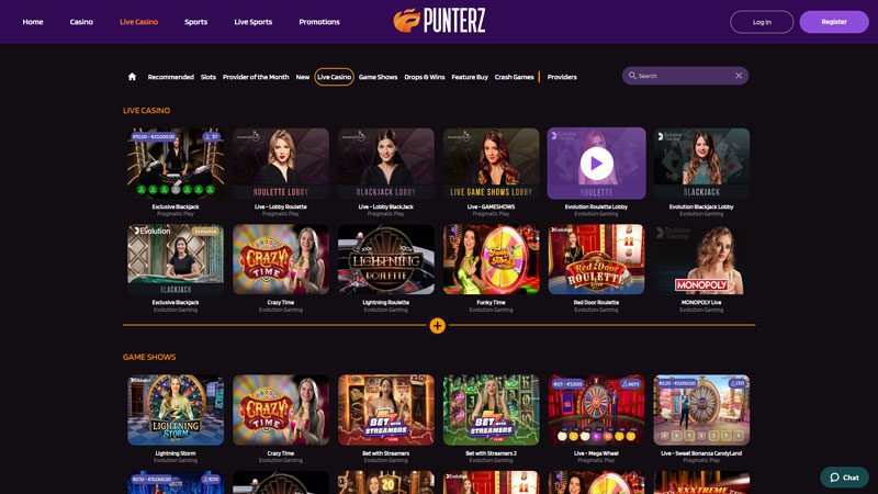 punterz live screenshot