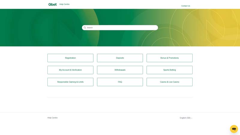 qbet support screenshot
