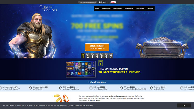 quatro-casino lobby screenshot