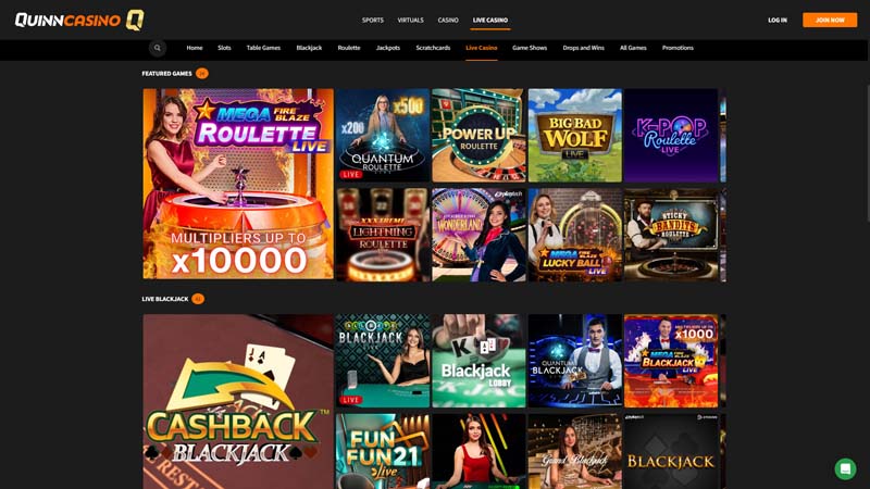 quinnbet live screenshot