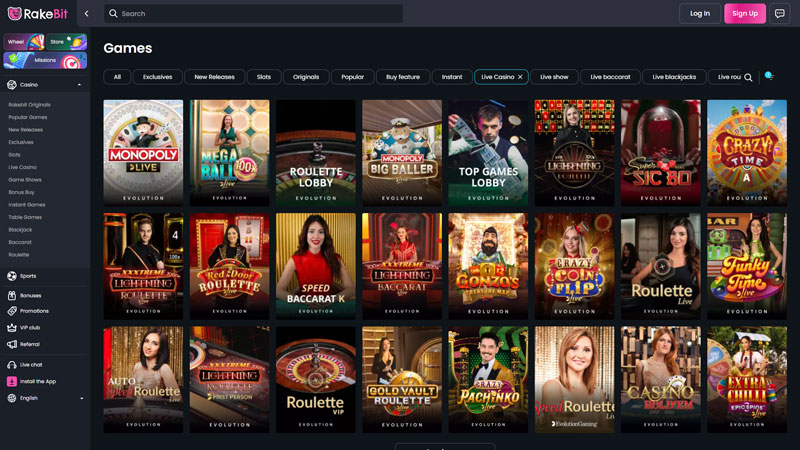 rakebit live screenshot