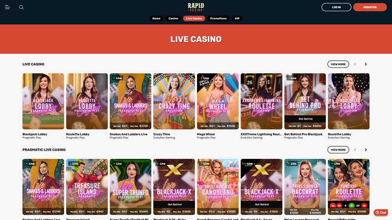rapid-casino live screenshot